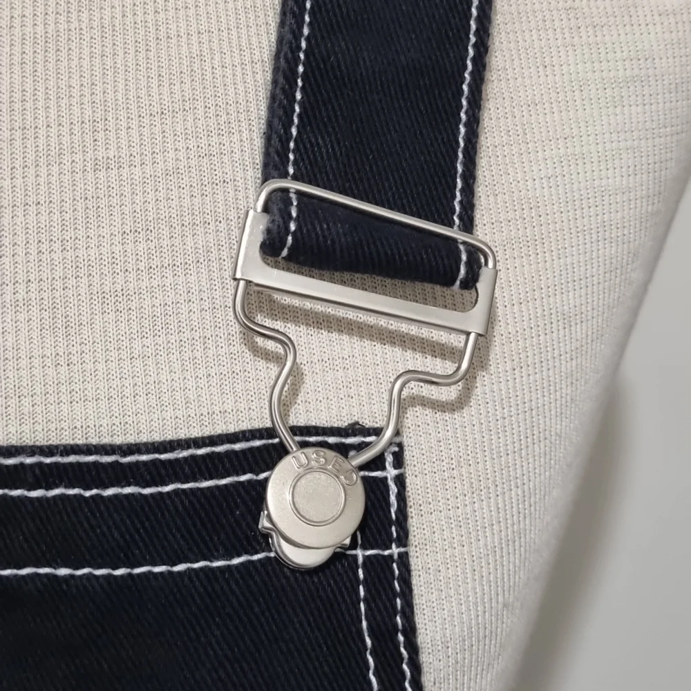 Used denim, black pinafore, size 14 with pockets, 90s style. - Picture 4 of 9